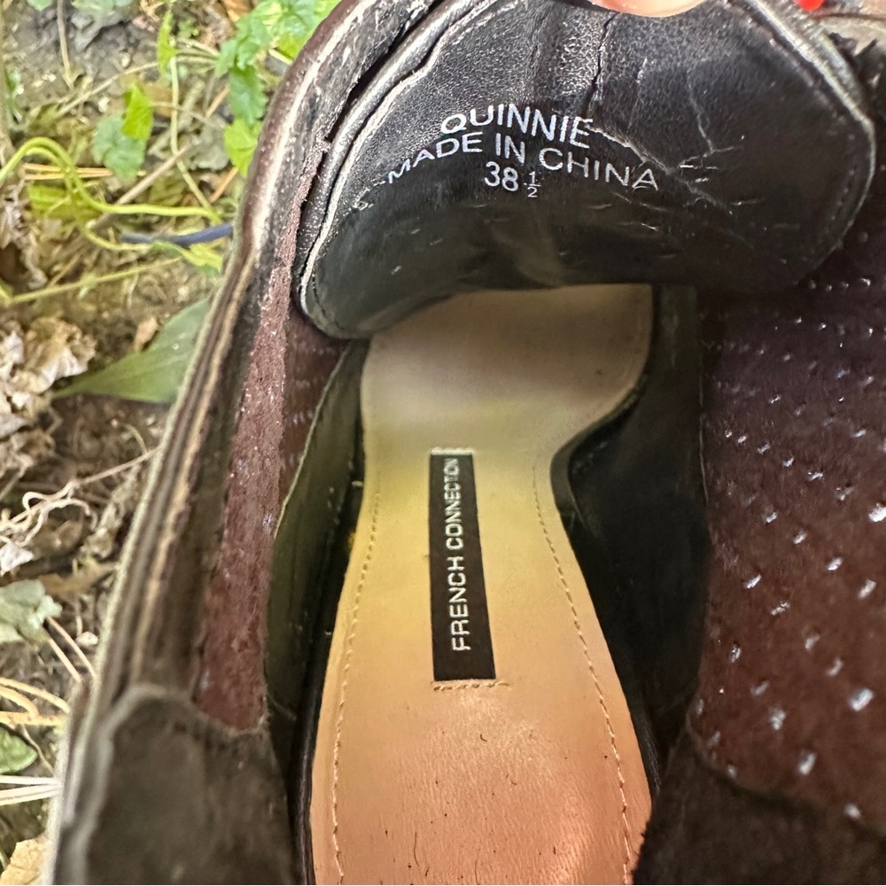 French Connection Black leather Heels size 38.5 - Picture 8 of 8